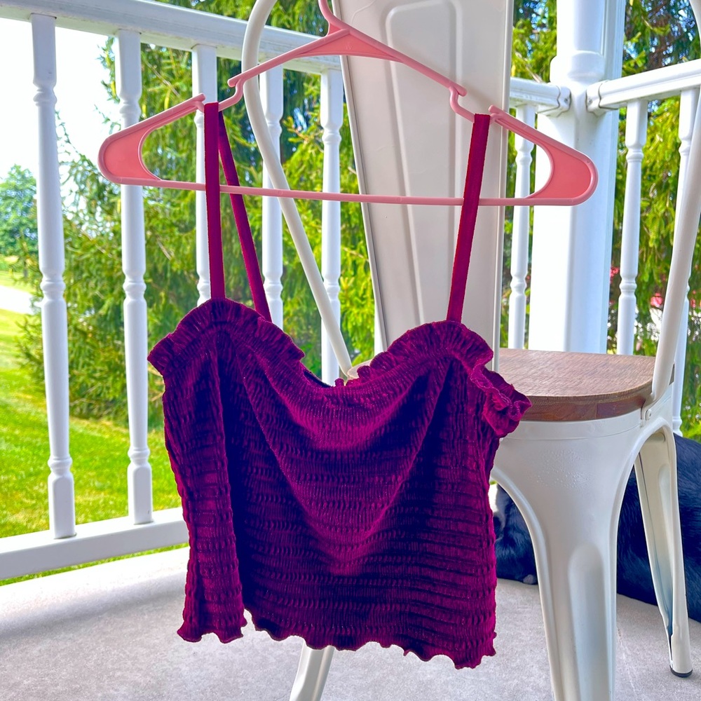 Velvet cropped tank top